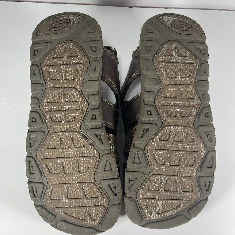 Skechers Relaxed Fit Memory Foam 360 Men's Brown Fisherman Sandals Sz 12 64489